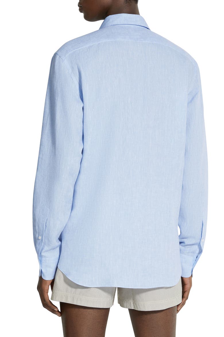 Oasi Linen Button-Up Shirt, Alternate, color, LIGHT BLUE