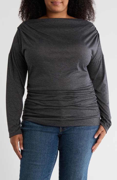 Off-the-Shoulder Knit Top (Plus)