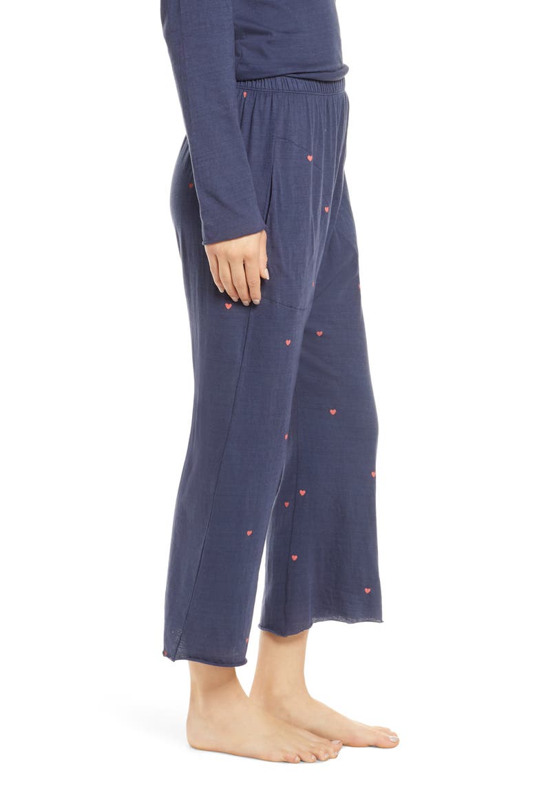 The Lounge Crop Pajama Pants, Alternate, color, NAVY W/ VALENTINE HEARTS