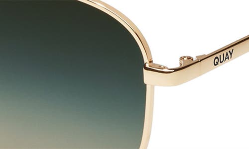 Quay Big Time 54mm Gradient Round Sunglasses In Gold/palm Taupe