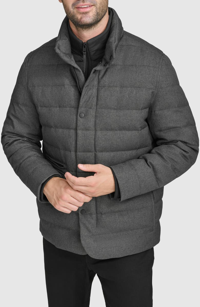 Cole Haan Quilted Down & Feather Fill Jacket with Removable Bib, Main, color, 