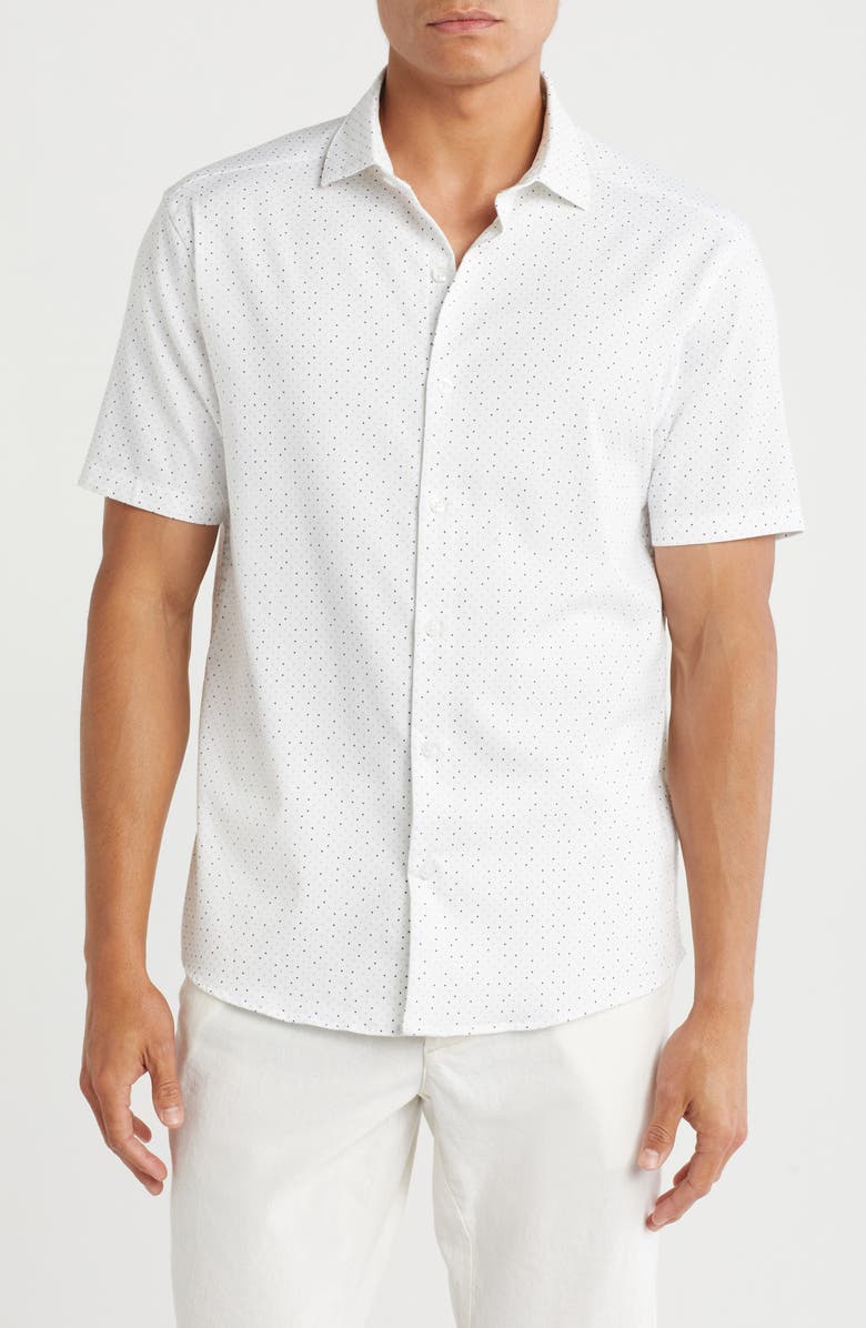WESTZEROONE Rio Short Sleeve Button-Up Shirt, Main, color, White