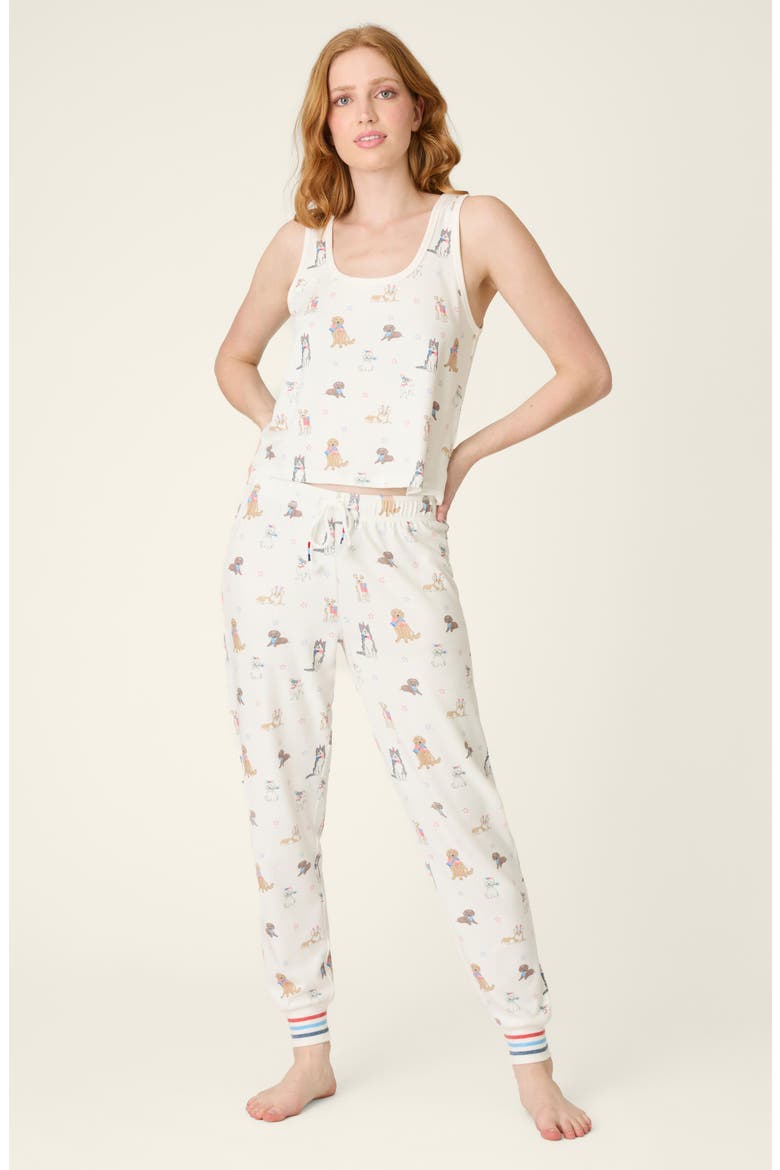Red, White & Woof Jersey Pajama Pants, Alternate, color, IVORY