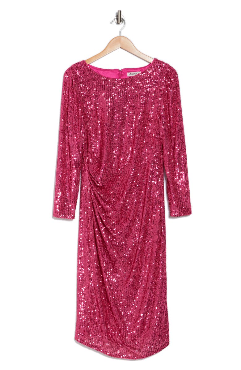Nanette Lepore Sequined Body-Con Dress, Alternate, color, Berry Pink