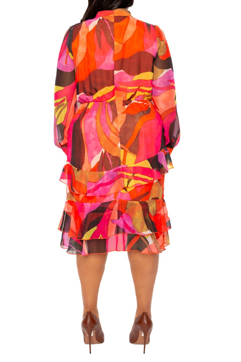 Long Sleeve Tiered Dress, Alternate, color, MULTI