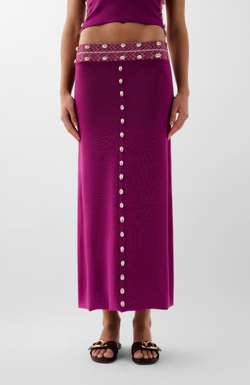 Scalpers Shell Knit Skirt In Pink