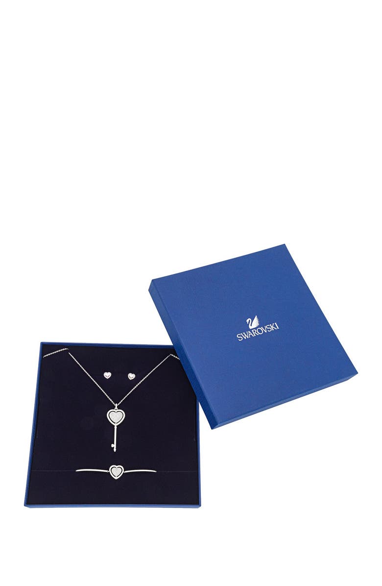 Swarovski Engaged Woman's Necklace & Earrings Set, Main, color, 