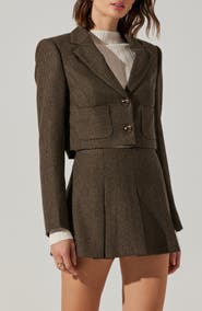 ASTR the Label Siarah Houndstooth Crop Jacket