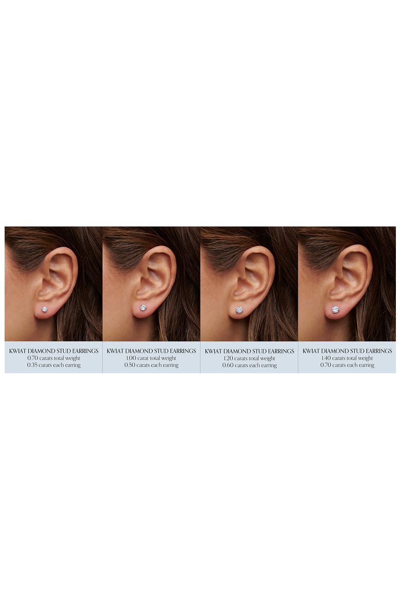 Round Brilliant Cut Diamond & Platinum Stud Earrings - 1.40ct., Alternate, color, PLATINUM
