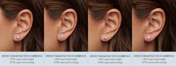 Round Brilliant Cut Diamond & Platinum Stud Earrings - 1.40ct.