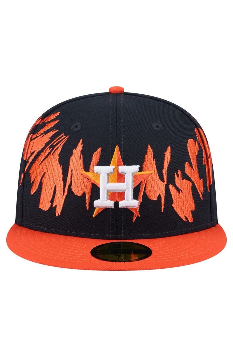 New Era Men's New Era Navy/Orange Houston Astros Retro Pattern 59FIFTY Fitted Hat, Alternate, color, Navy
