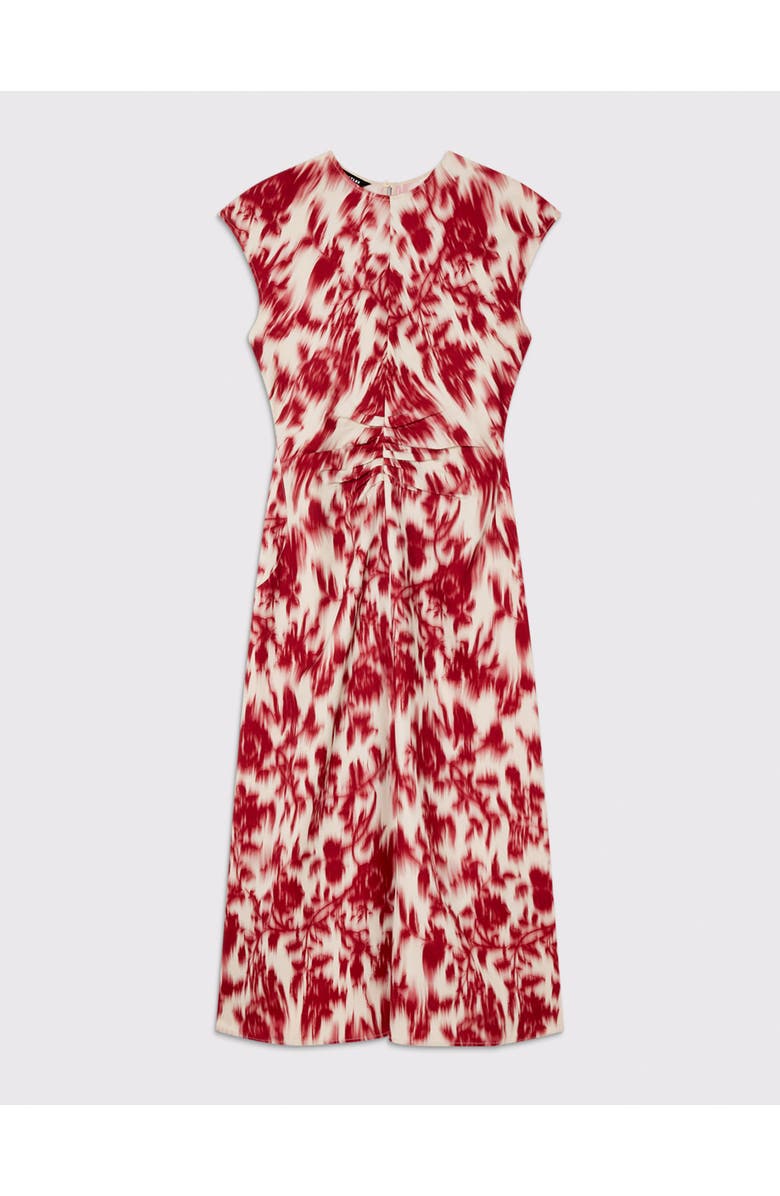 Whistles Blurred Floral Crepe Dress, Alternate, color, Red/Multi