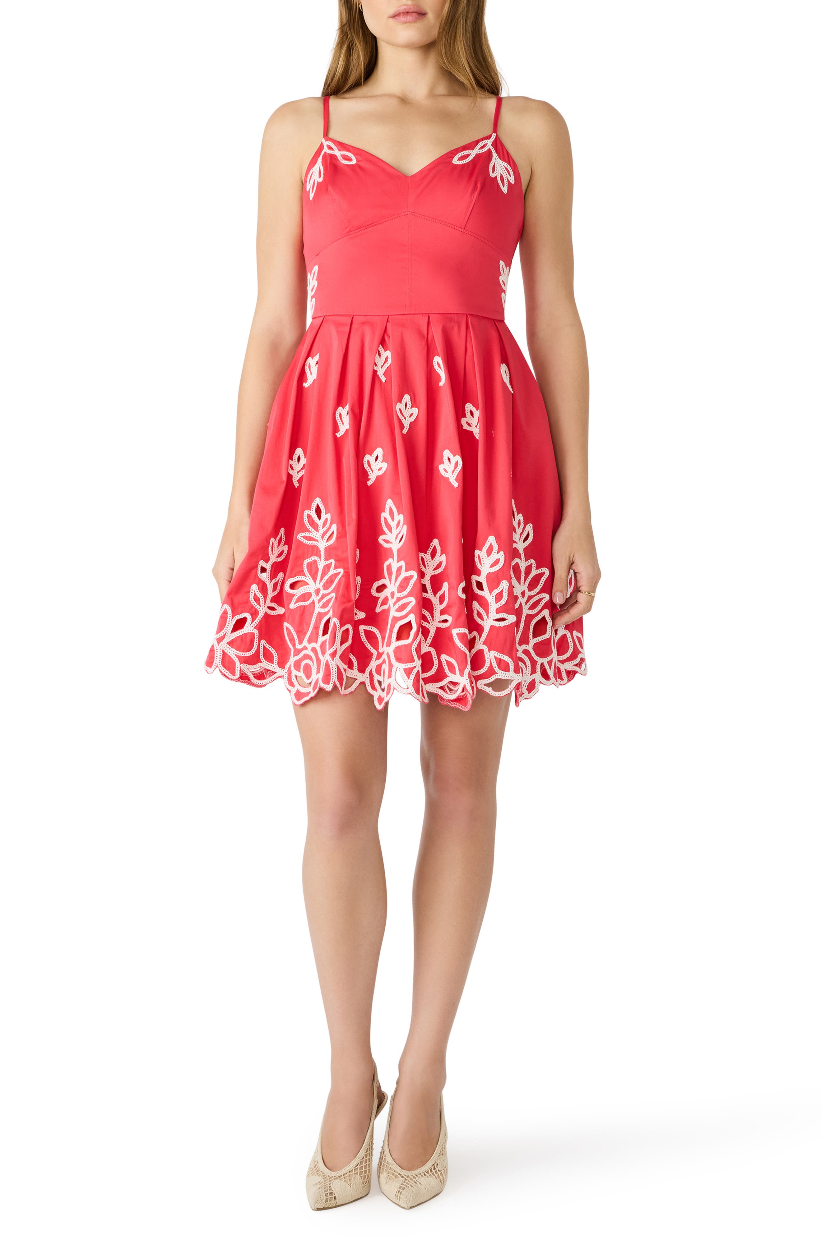 Emelia Embroidered Flared Minidress - image 3