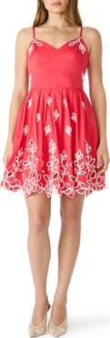 Steve Madden Emelia Embroidered Flared Minidress