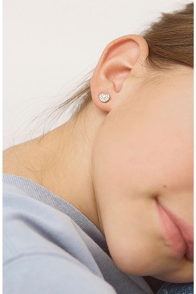 Sprinkles Donut Plated Earrings, Alternate, color, Pink