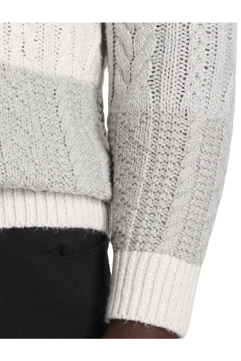 Big & Tall Patchwork Crewneck Sweater, Alternate, color, GREY