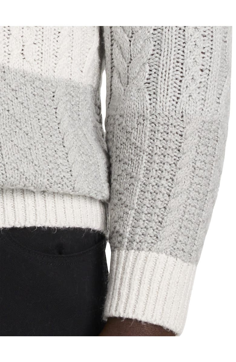 Oak Hill Premium by DXL Big & Tall Patchwork Crewneck Sweater, Alternate, color, Grey