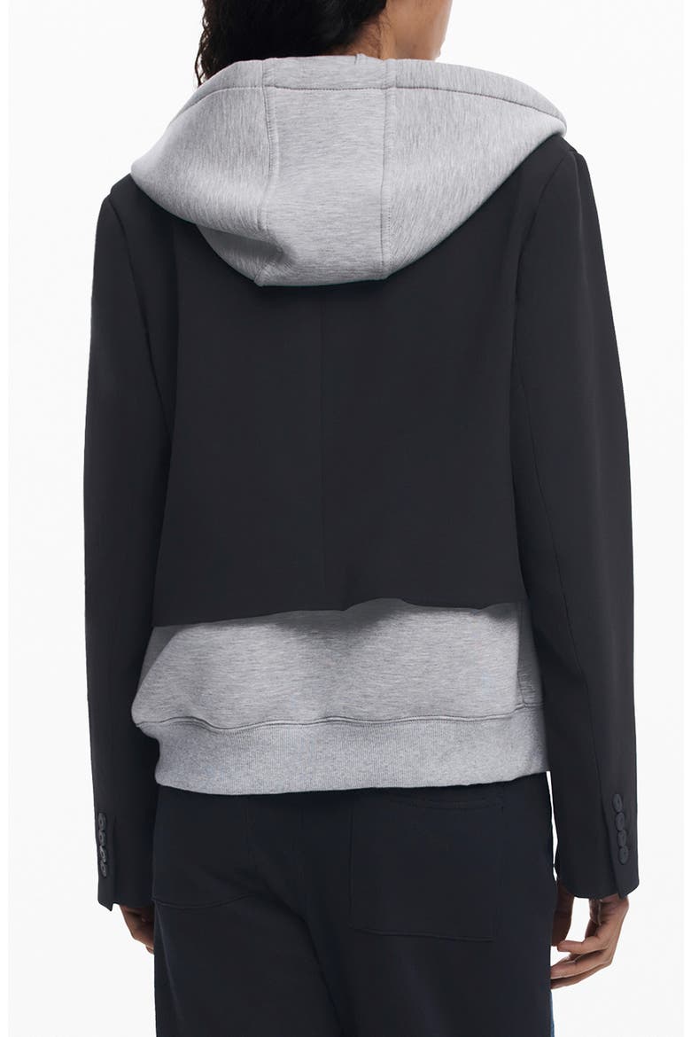 Layered Hooded Blazer, Alternate, color, BLACK