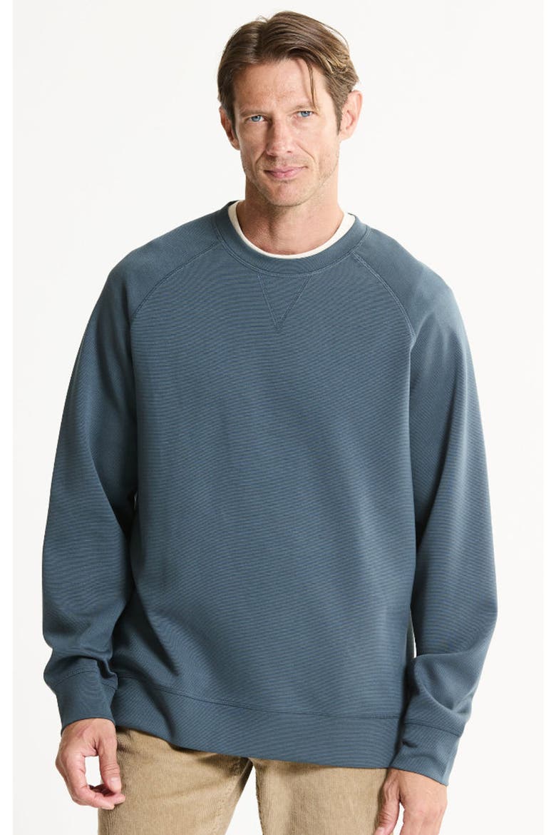 Micro Stripe Raglan Crewneck, Main, color, DARK TEAL