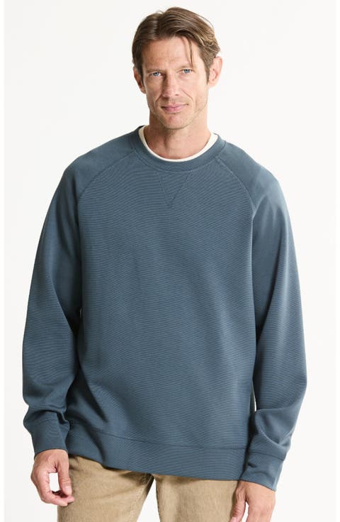 Micro Stripe Raglan Crewneck