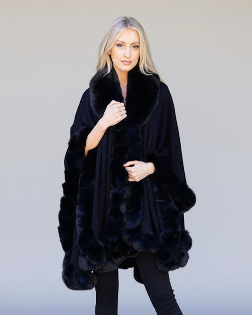 Le Fafo Julia Poncho Cape In Blue