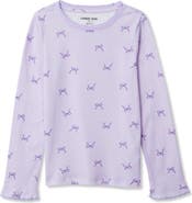 Lands' End Girls Long Sleeve Pointelle Knit Shirt