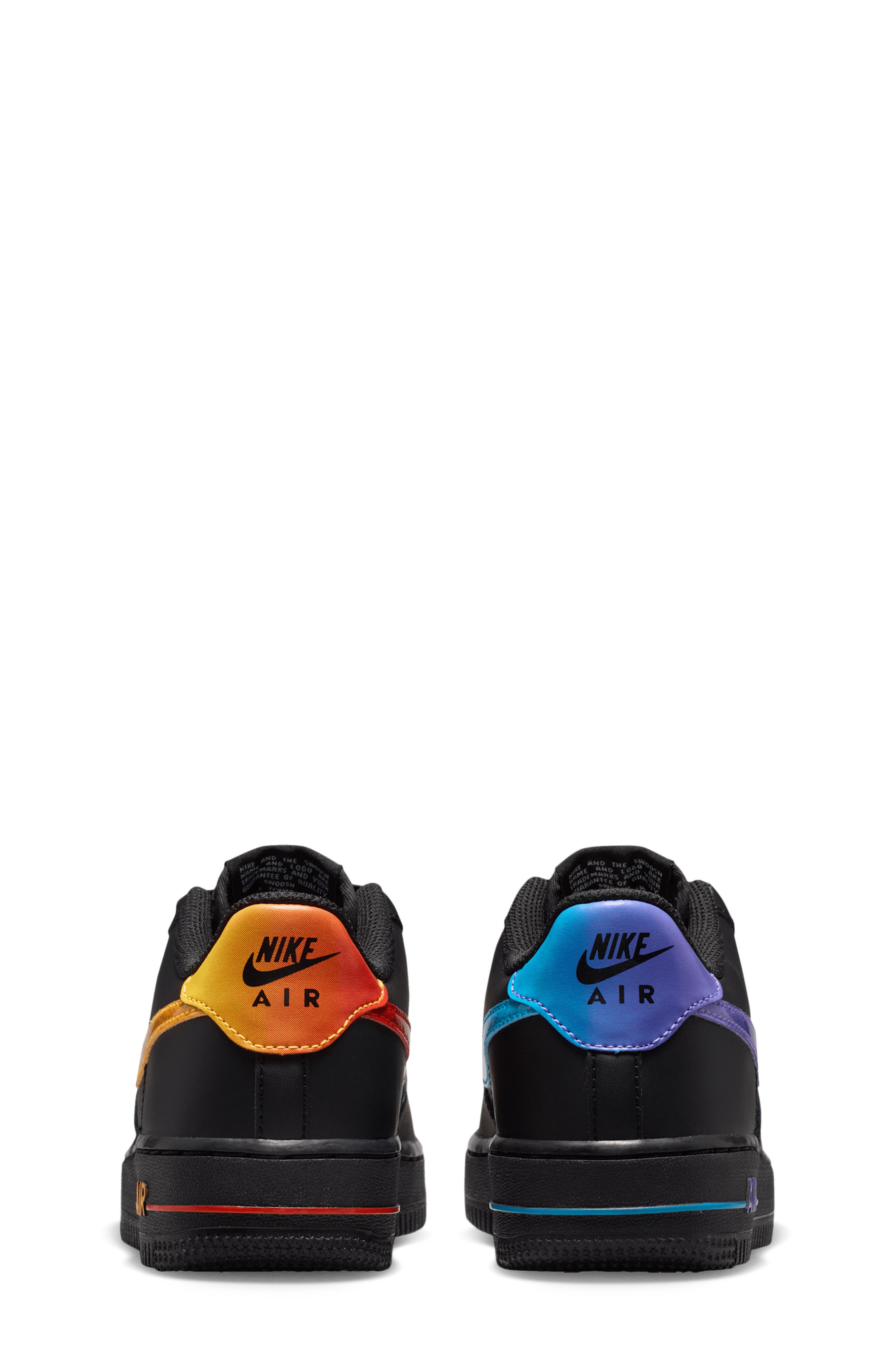 Kids' Air Force 1 Sneaker, Alternate, color, BLACK/ ORANGE/ RED/ GRAPE