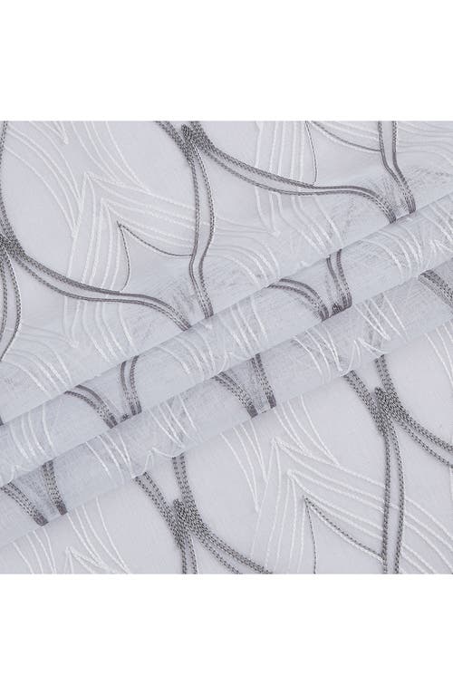 Dainty Home Set Of 2 Print Sheer Curtain Panels In Silver