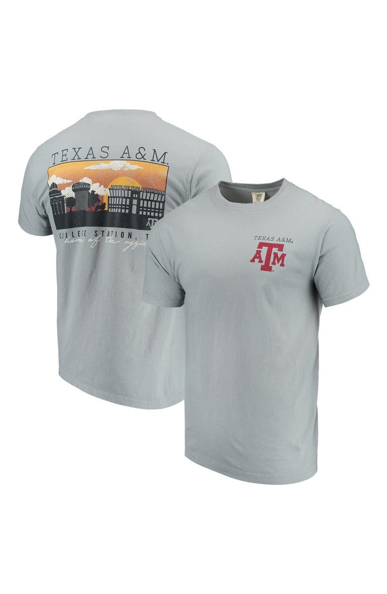 IMAGE ONE Men's Gray Texas A&M Aggies Comfort Colors Campus Scenery T-Shirt, Main, color, 