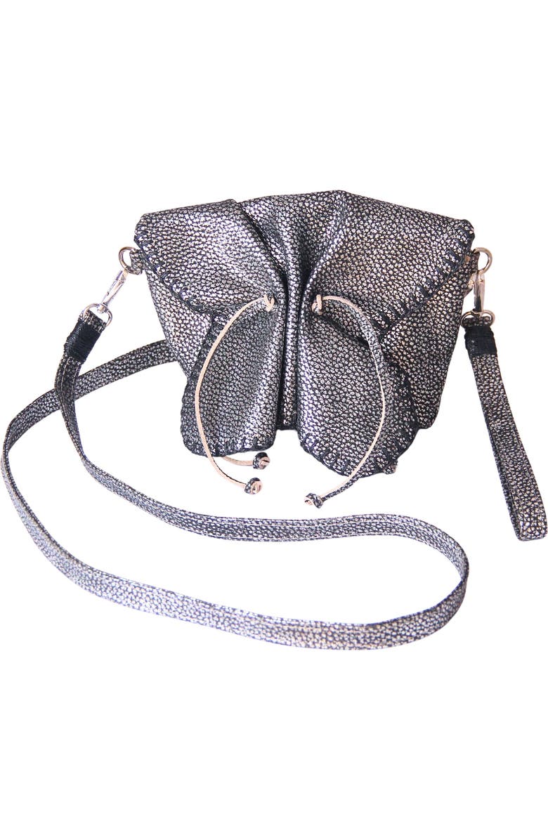 Carlos Falchi Mini Butterfly Lambskin Convertible Crossbody Bag, Main, color, Roman Chrome