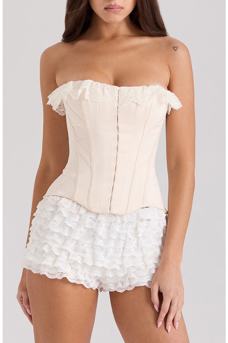 Idella Strapless Corset Top, Main, color, ECRU
