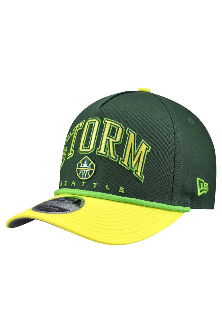 Men's New Era Green Seattle Storm Bold Arch COOLERA 9FORTY A-Frame M-Crown Adjustable Hat, Main, color, Green
