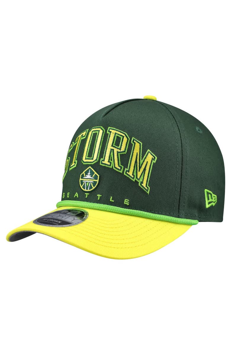 New Era Men's New Era Green Seattle Storm Bold Arch COOLERA 9FORTY A-Frame M-Crown Adjustable Hat, Main, color, Green