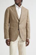 Boglioli K-Jacket Tan Glen Check Linen Sport Coat
