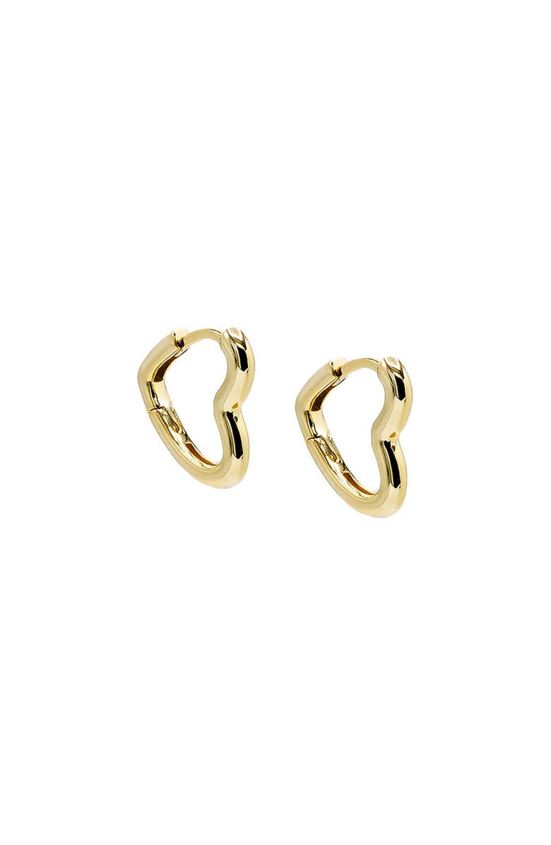 BY ADINA EDEN Solid Open Heart Huggie Earring, Main, color, 
