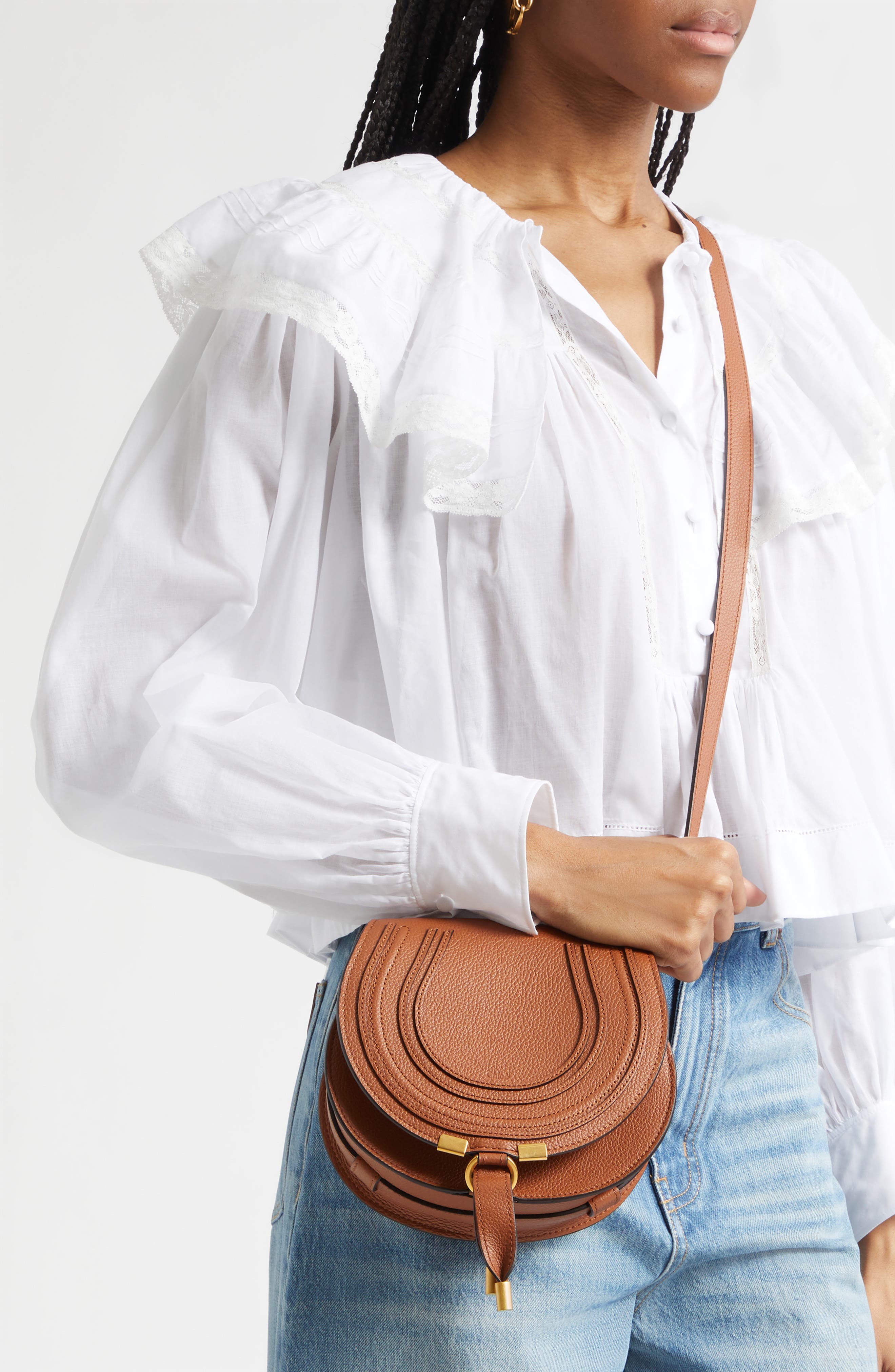 Small Marcie Leather Crossbody Bag, Alternate, color, TAN