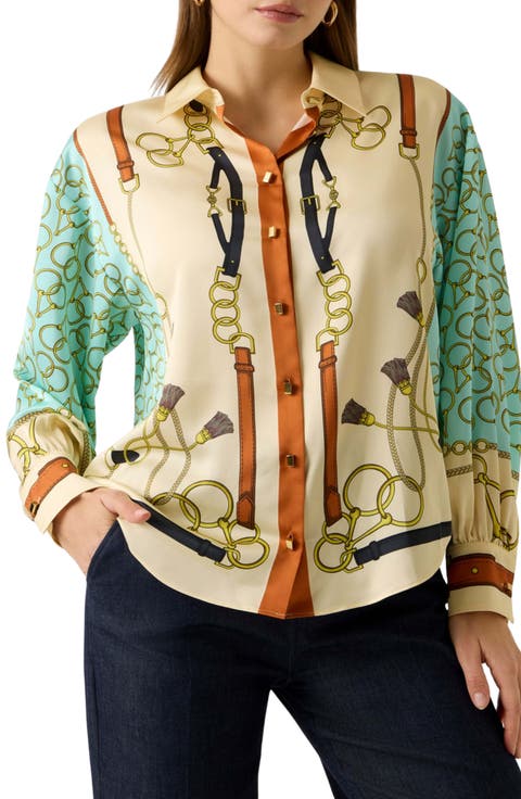 Amanda Print Satin Shirt