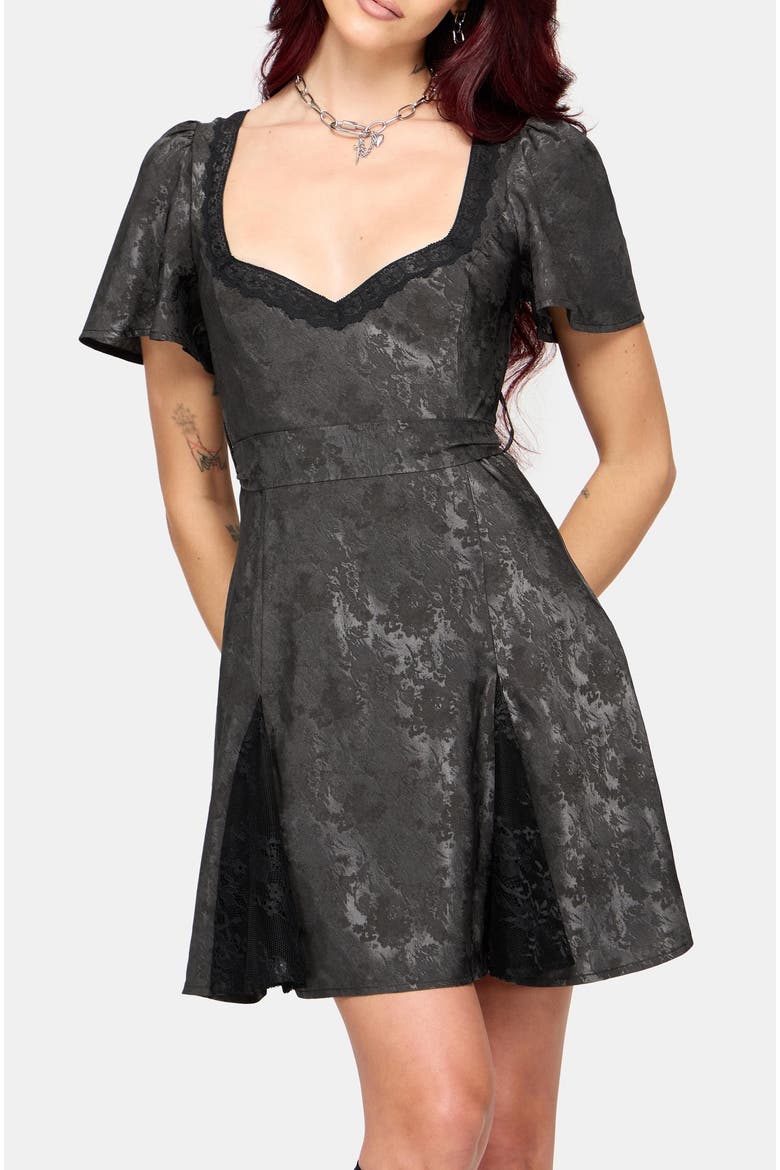 Lili Godet Mini Dress, Alternate, color, Grey