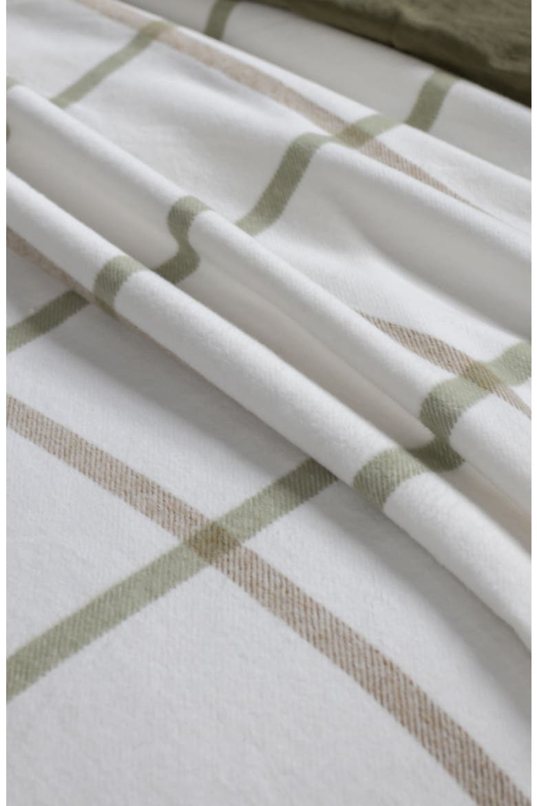 Copenhagen Plaid Cotton Throw Blanket, Alternate, color, WHITE/OLIVE