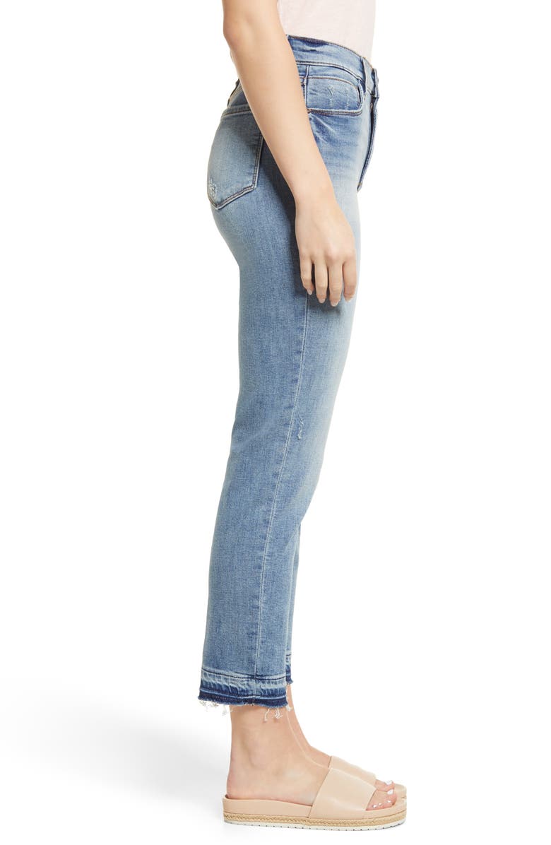 Whetherly Brandon High Waist Release Hem Ankle Straight Leg Jeans, Alternate, color, 