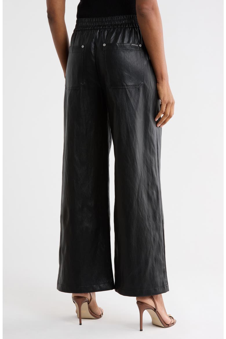 Faux Leather Wide Leg Pants, Alternate, color, BLACK