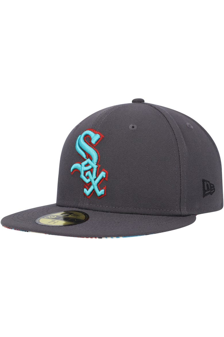 Men's New Era Graphite Chicago White Sox  Print Undervisor 59FIFTY Fitted Hat, Alternate, color, Graphite