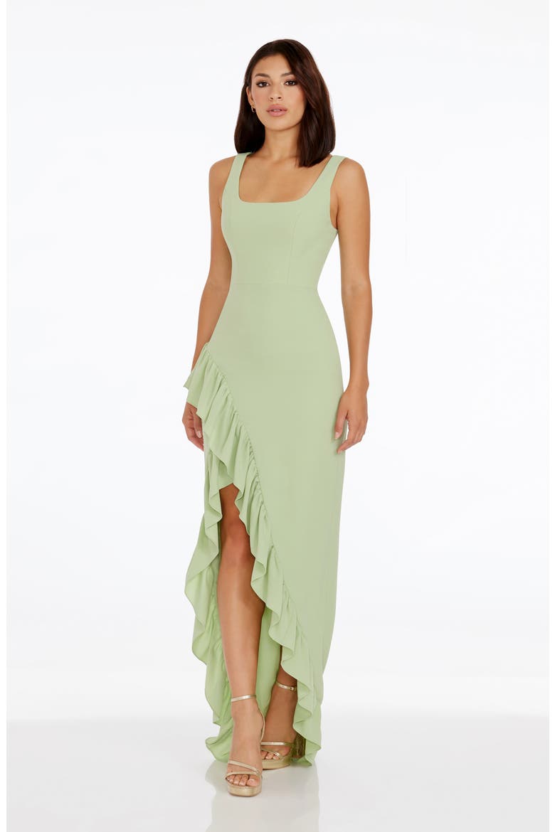 Charlene Ruffle Gown, Alternate, color, SAGE