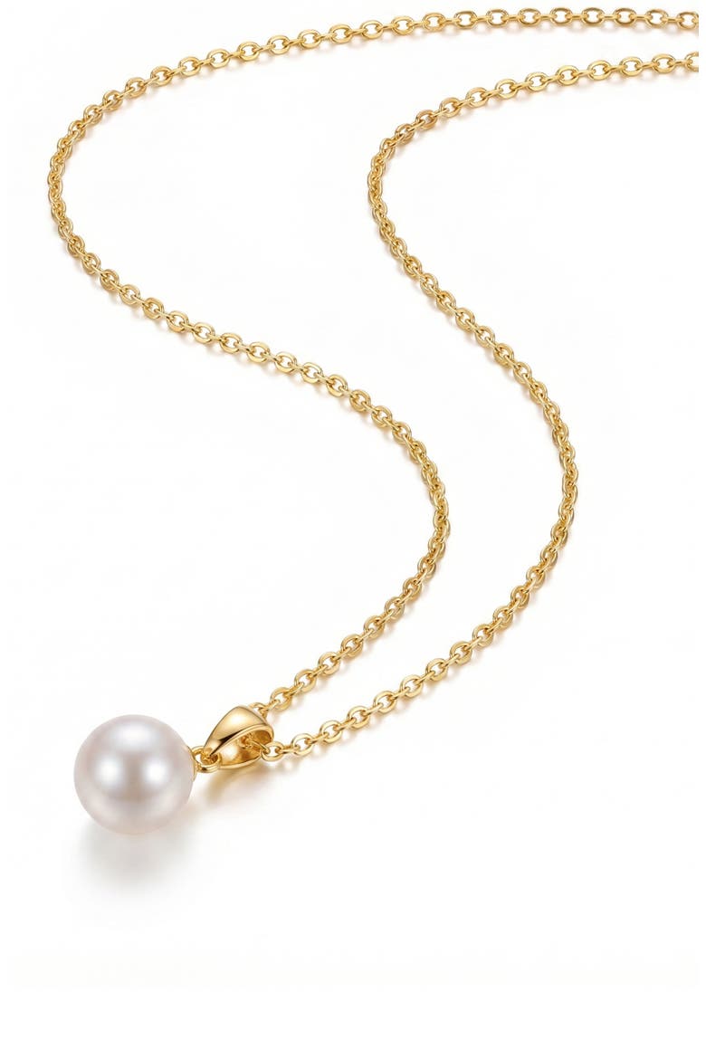 Faux Pearl Pendant Necklace, Alternate, color, GOLD