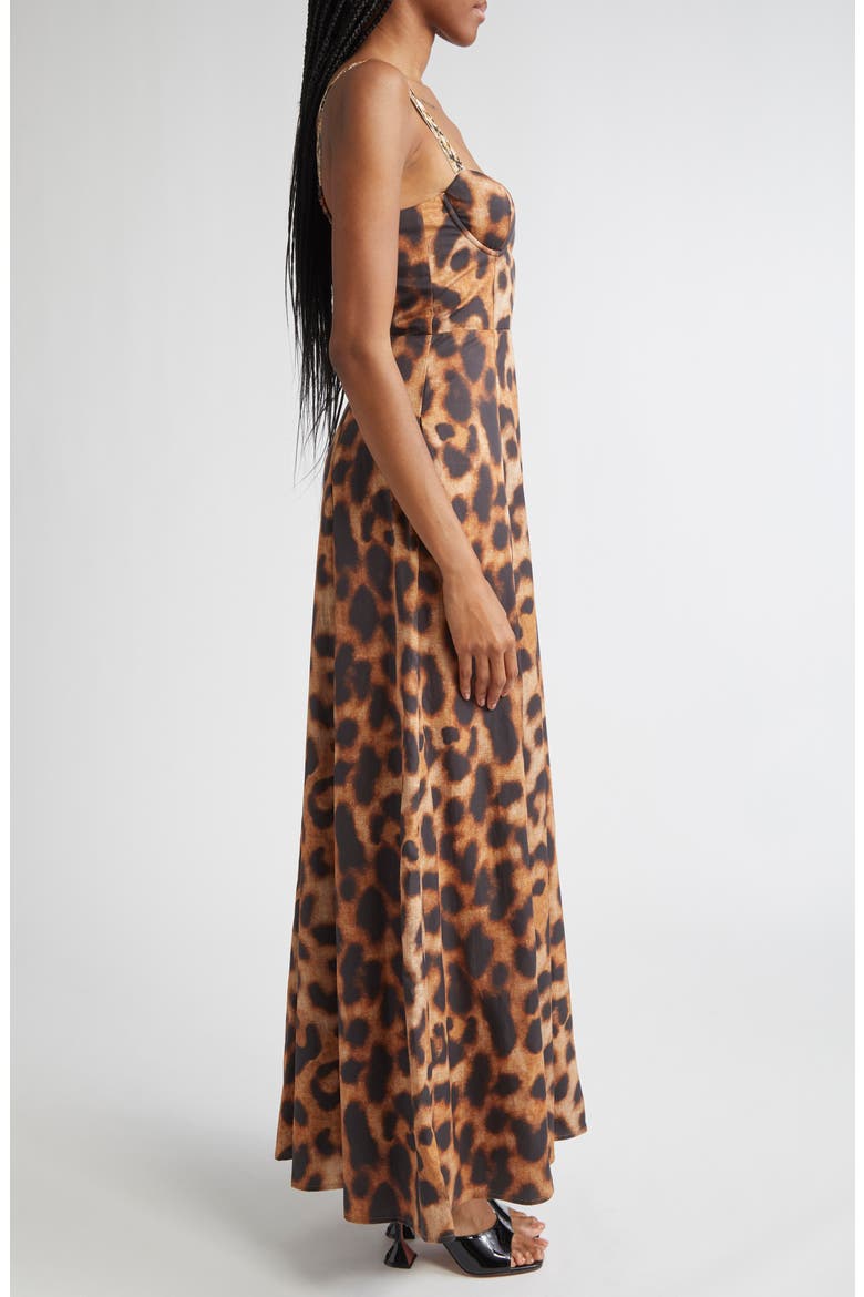 Sutton Leopard Print Gown, Alternate, color, TAN/ BLACK LEOPARD PRINT