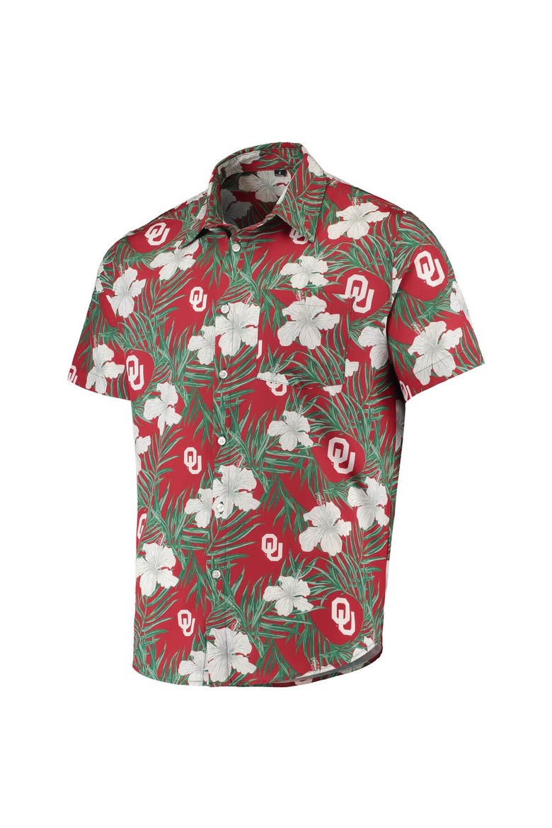 Men's Crimson Oklahoma Sooners Floral Button-Up Shirt, Alternate, color, Crimson