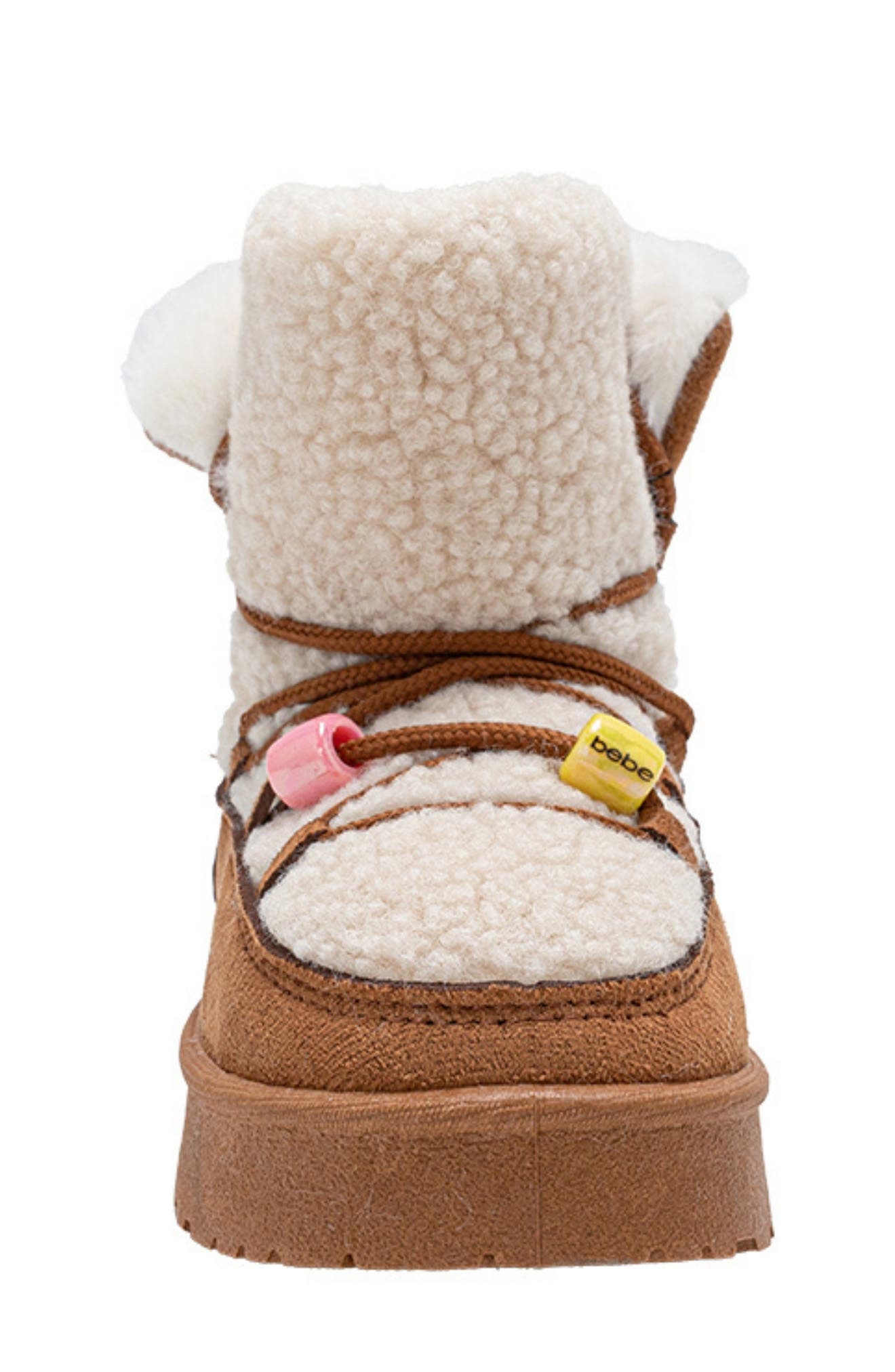 bebe Kids' Faux Fur Trim Winter Boot, Alternate, color, 