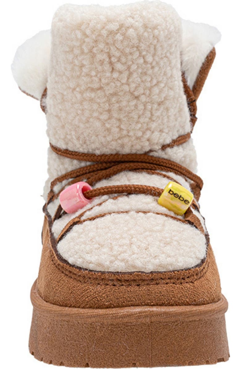 bebe Kids' Faux Fur Trim Winter Boot, Alternate, color, Maple