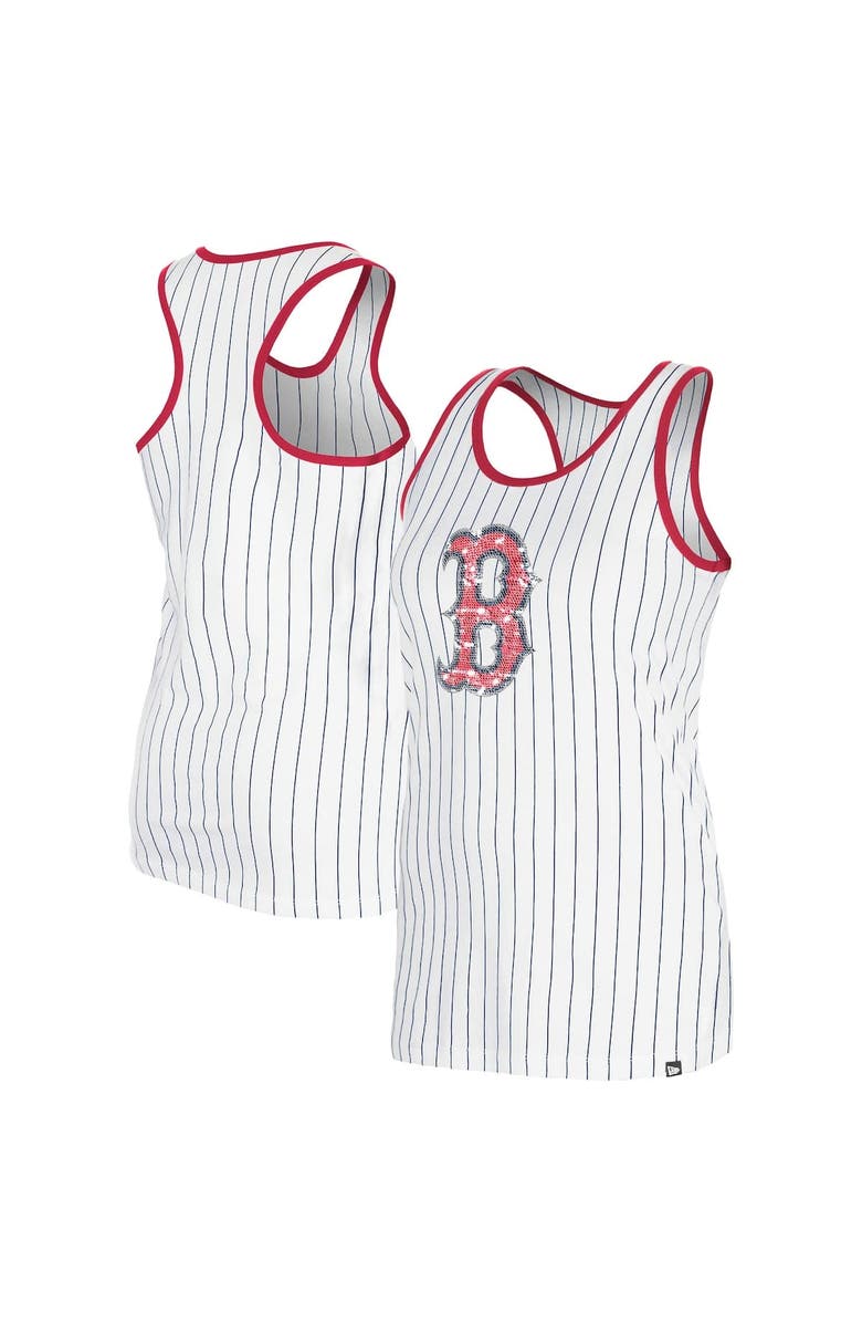 New Era Women's New Era White Boston Red Sox Gameday Pinstripe Tank Top, Main, color, White