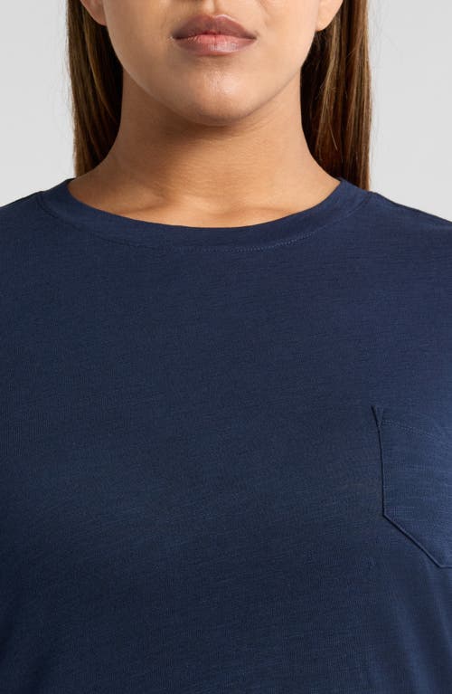 Caslonr Caslon(r) Crewneck Slub Jersey Pocket T-shirt In Navy Blazer